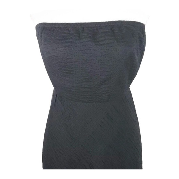 J. CREW Women's‎ Strapless Textured Midi A-Line Dress Size 2 Black Formal Party - Picture 3 of 15
